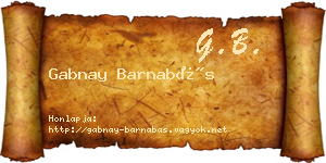 Gabnay Barnabás névjegykártya